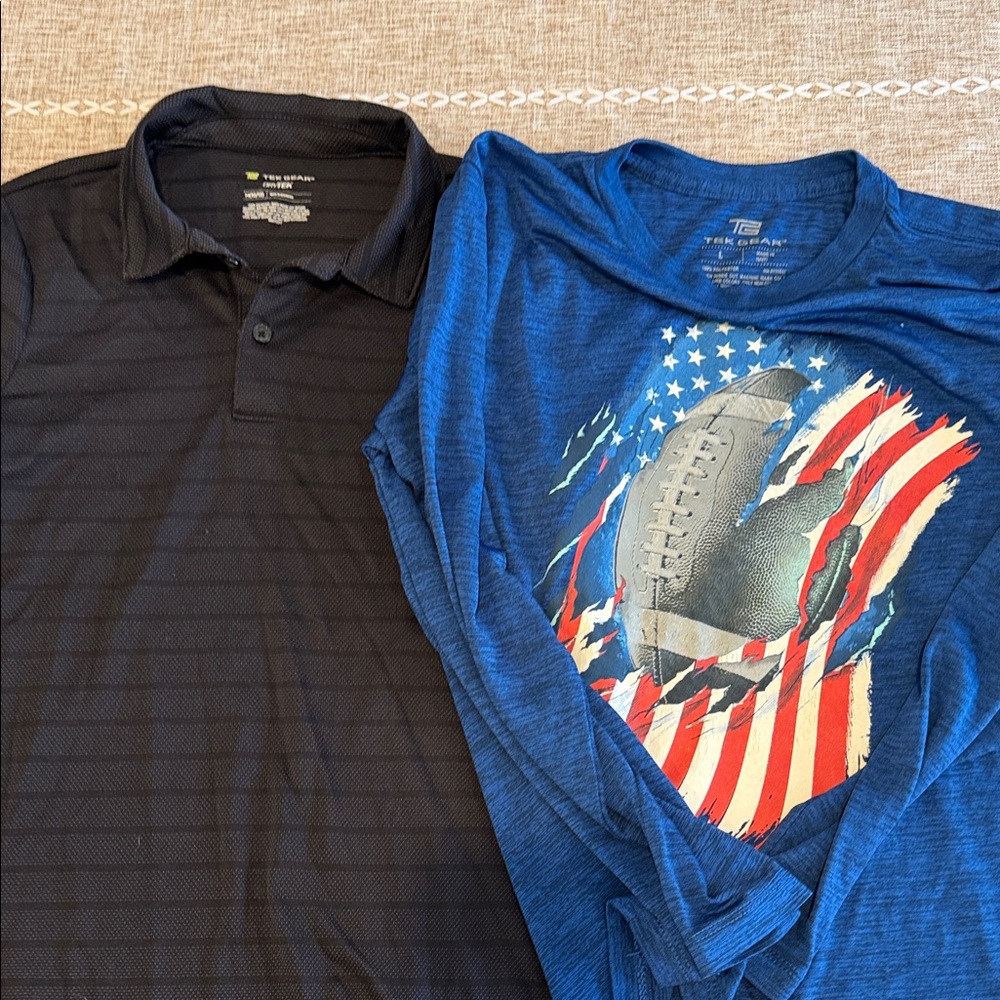 Boys Tops-  Black Polo Shirt & Long sleeve tee, Youth L